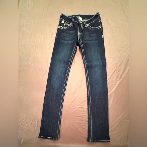 NWOT True Religion Joey Super T Women’s Dark Wash Jeans Size 25 Blue Logo $238 - Picture 3 of 13